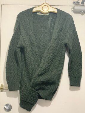 VINTAGE ARAN CRAFTS IRELAND CABLE KNIT SWEATER CARDIGANS SIZE XL